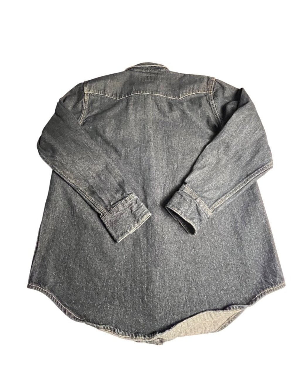 C.C. Filson Mens XL Indigo Denim Western Snap Shirt Style 12024 Made In India - Picture 2 of 16